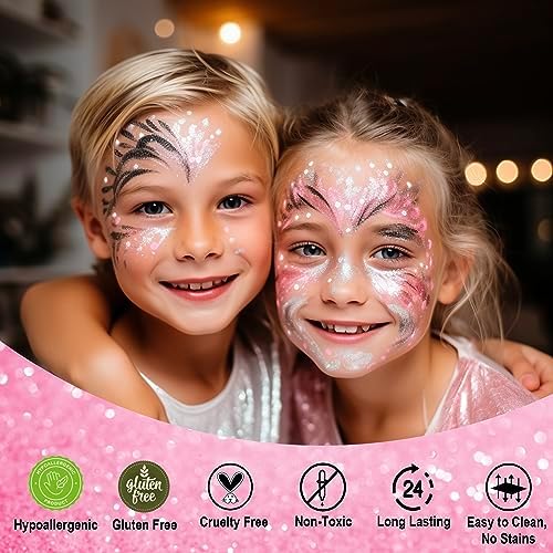 CCbeauty 50ml White and Pink Body Glitter Gel for Face, Hair, and Festivals - Shimmering Cosmetic - Image 2