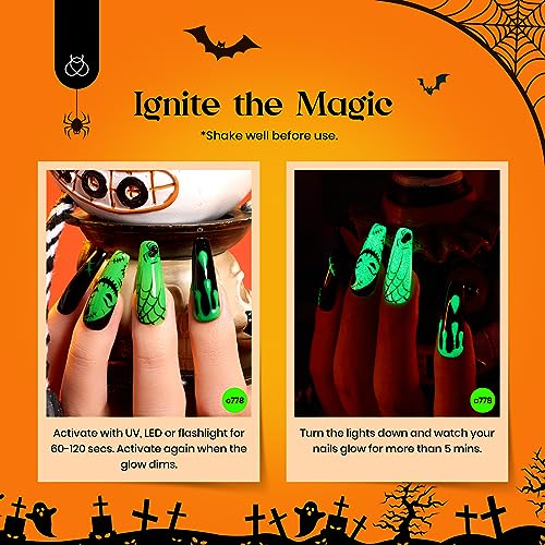 Beetles Gel Nail Extension Kit 6 Halloween Colors Polish and Accessories Included - Image 9