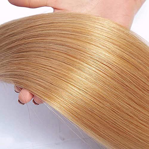 1b27 Human Hair Bundles Ombre Honey Blonde Straight Bundles Brazilian Remy Human Hair 3 Bundles 14 16 18 Inch Double Weft Hair Weave Honey Blonde Hair Bundles Ombre Bundles - Image 5