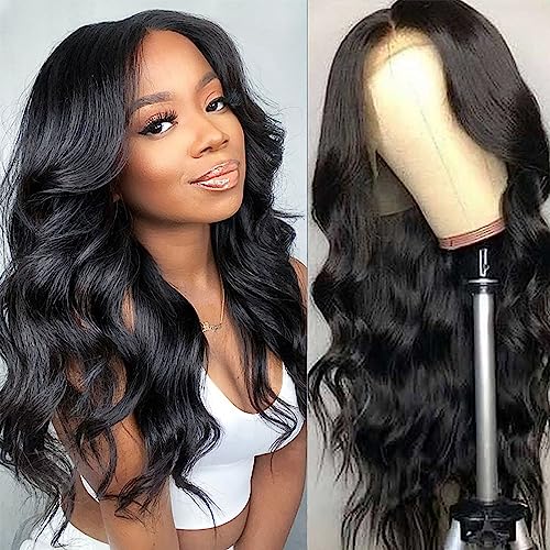 26-Inch Black Wavy Lace Front Wig for Women - Comfortable & Stylish