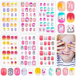 144 Piece Dreamy Pattern Short Acrylic Press-On Nail Kit for Kids Girls