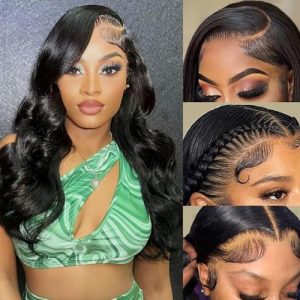 13x4 Lace Front Wigs Human Hair Body Wave Lace Front Wigs Human Hair Pre Plucked 13x4 Hd Lace Frontal Wigs Human Hair Hd Lace Front Wigs for Black Women (18inch(Pack of 1))