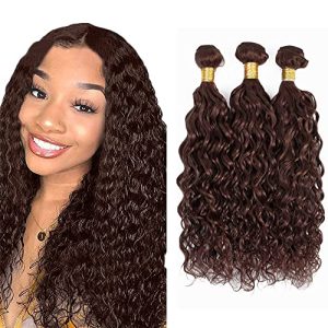 Color #4 Bundles Light Brown Kinky Curly Human Hair Bundles Brazilian Unprocessed Virgin Hair 3 Bundles 20 22 24 Inch Brown Curly Bundles Remy Human Hair Extensions