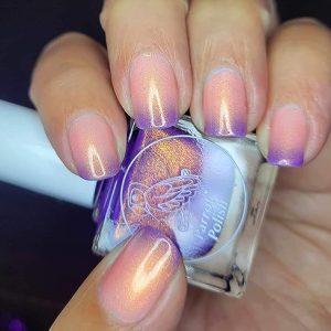 Golden Plumeria Purple/Coral Thermal Nail Polish