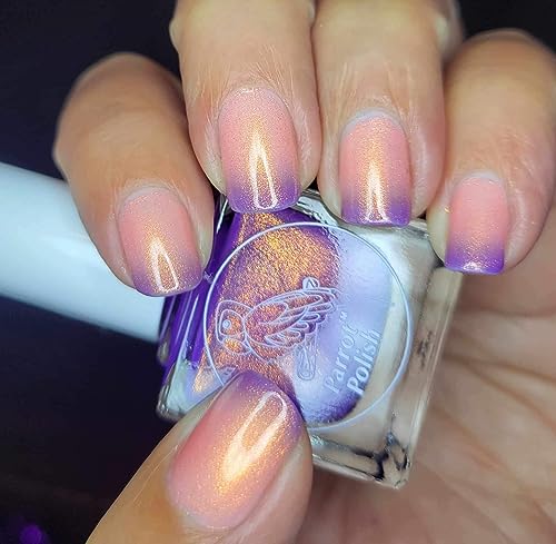 Golden Plumeria Purple/Coral Thermal Nail Polish