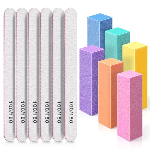 TsMADDTs 12-Piece Professional Nail Files and Buffers Manicure Tool Kit 100/180 Grit