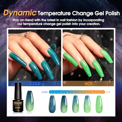 ROSALIND Cat Eye Christmas Gel Nail Polish Set, 20 Mini Colors Glitter Purple Shiny Gray Blue Magnetic Effect Sparkle Winter Gel Polish Gifts for Women, Need Uv Lamp - Image 6