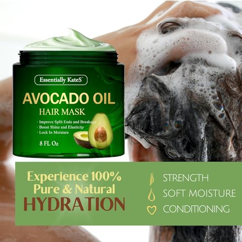 8 Fl Oz Avocado Oil Hair Mask for Intensive Repair and Conditioning Treatment - Image 2