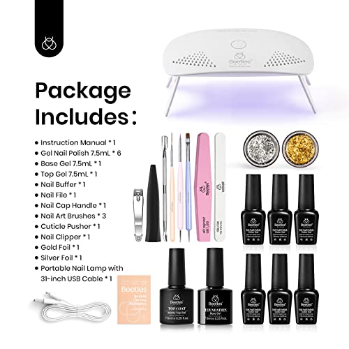 Beetles Gel Nail Polish Kit with Light Starter Kit, Candy Land Collection Pastel Gel Polish Set Mint Green Baby Blue Soft Pink Colors Soak Off UV LED Lamp, Base Gel Top Coat DIY Home Manicure - Image 2