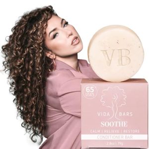 Soothe Solid Conditioner Bar for Curly Hair | All Natural Moisturizing Bar Conditioner for Itchy, Flaky Scalp | Vegan, Sulfate Free, Paraben Free, Handmade in the USA (Lavender Scent)