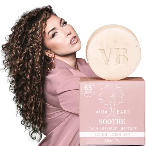Soothe Solid Conditioner Bar for Curly Hair | All Natural Moisturizing Bar Conditioner for Itchy, Flaky Scalp | Vegan, Sulfate Free, Paraben Free, Handmade in the USA (Lavender Scent)