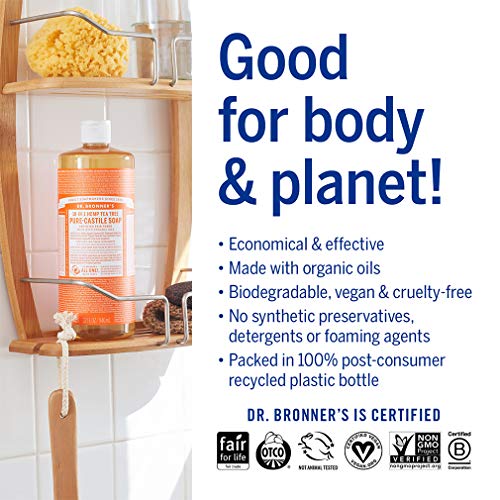 Dr. Bronner's Vegan Tea Tree Liquid Soap 1 Gallon Natural Eco-Friendly - Image 3