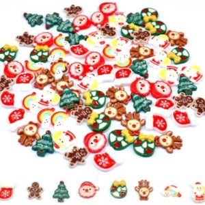 80pcs Cute Glow Christmas Nail Charms for DIY Manicure Decoration
