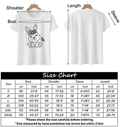 Womens Easter Shirts Loose Fit Cute Short Sleeve T-Shirts Easter Bunny Rabbit Print Graphic Tee Tops - Image 4