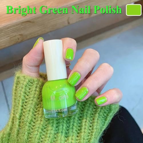 Air Dry Light Green Gel Nail Polish, Chip Resistant Bright Green Summer Gel Polish, Lime Green Nail Polish for Women, Pastel Green Nail Gel Color for Nail Art Manicure & at Home DIY, 10ML - Image 2