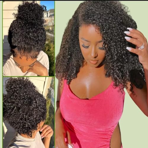 Edges Hairline 13x6 Lace Front Curly Wig Human Hair Pre Plucked with Baby Hair 150% Density Brazilian Virgin HD Lace Kinky Curly Frontal Wigs Human Hair for Women Glueless Wigs 24Inch - Image 3