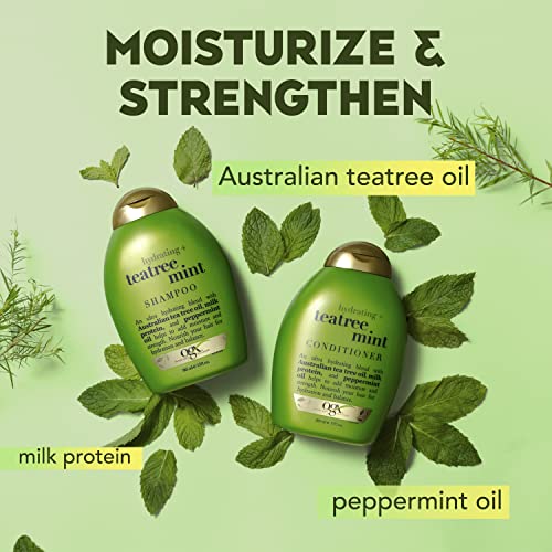OGX Hydrating + Tea Tree Mint Shampoo, Nourishing & Invigorating Scalp Shampoo with Tea Tree & Peppermint Oil & Milk Proteins, Paraben-Free, Sulfate-Free Surfactants, 25.4 fl oz - Image 7