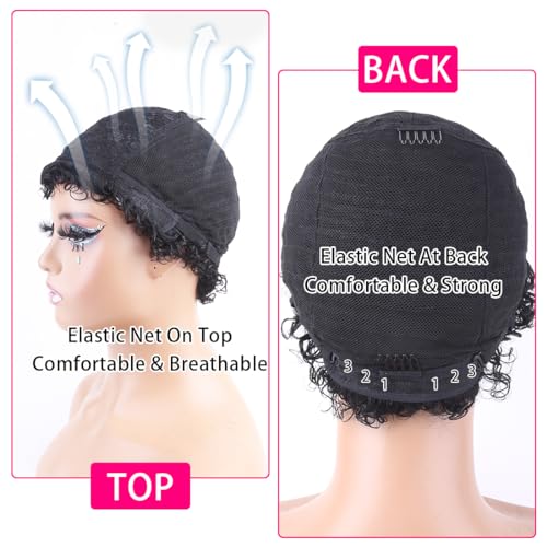 10-Inch Brazilian Virgin Human Hair Pixie Cut Wig for Women, Natural Curly Style, Ready for Daily Wear - Image 6