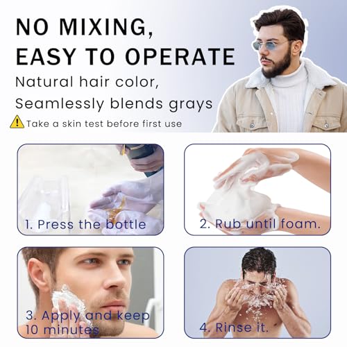 Black Beard Dye 200ml for Fast 10-Minute Coverage with 3-in-1 Formula - Image 4