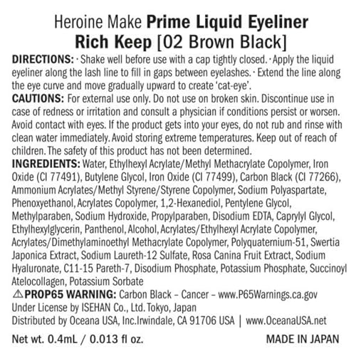 Heroine Make by KISSME Prime Liquid Eyeliner, Super Waterproof, Ultra Fine Tip for Precise Eye Makeup, Stay All Day Long, 02 Brown Black - Image 8
