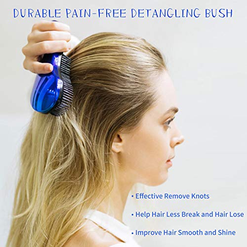 79STYLE 3pcs Detangler Brush Tangle Free Hair Brushes For Kids Knot Free No Pain Detangling Kids Hair Brush Combs For Women Curly Fine Hair (Size 7.4 Inch -Green) - Image 5