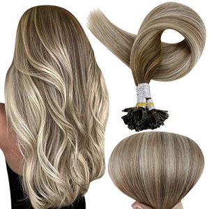 18 Inch U-Tip Balayage Human Hair Extensions 50g Full Head Natural Look
