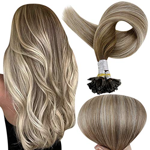 18 Inch U-Tip Balayage Human Hair Extensions 50g Full Head Natural Look