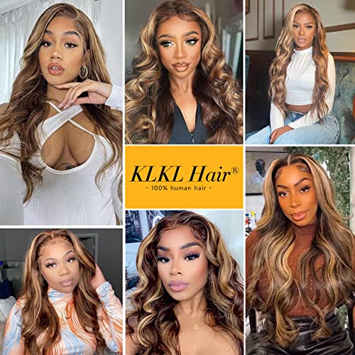 Ombre Lace Front Wig Human Hair - 4/27 Colored Honey Blonde Body Wave Glueless Lace Front Wigs Human Hair Pre Plucked, 180% Density 13x4 HD Transparent Highlight Lace Front Wig Human Hair for Women - Image 6