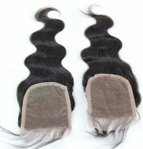 Wholesale Lace Front Top Closure 10" European Virgin Remy Hair Body Wave 55 natural colour Can Be Dyed