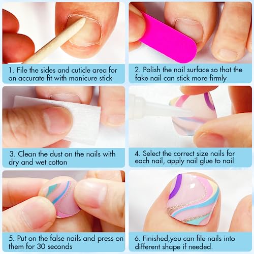 Press on Toenails,Xcreando Neutral Easy Fake Toenails Acrylic Full Cover Gel False Nails Simple Mani for Women Girl Daily Working (matte green) - Image 7