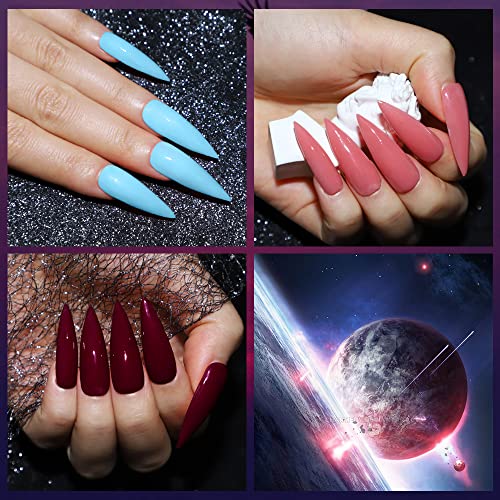 Glitter Poly Nail Gel Set 6 Colors Builder Nail Extension Gel Diamond Nail Extender Gel Kit with Poly Nail Forms Varnish Soak Off UV Gel Manicure Nail Salon Set - Image 4