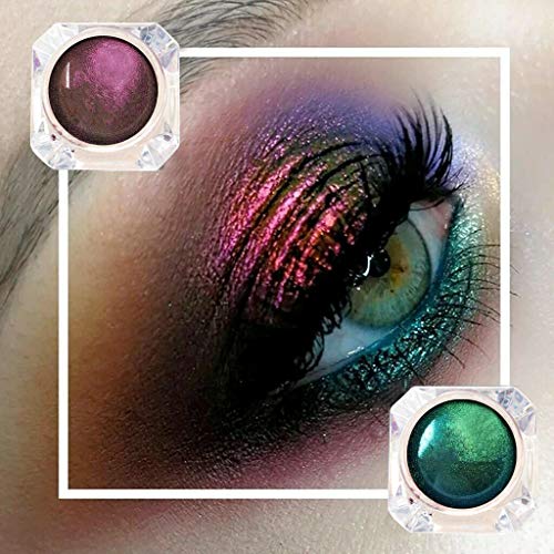vmree Chameleon Eyeshadow, Monochrome Polarized Glitter Eyeshadows Powder Metallic Shimmer Change Color Eye Shadow Single Color Eyes Makeup Nail Art Cosmetic (4pcs, 4 colors) - Image 3