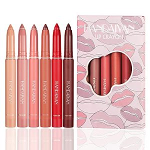 6Pcs Matte Liquid Lipstick Makeup Set, Double Head Lipstick Lipliner Pens with Sharpener Waterproof Long Lasting Lipstick Lip Liner Pencil Makeup Comestic Gift, Set A