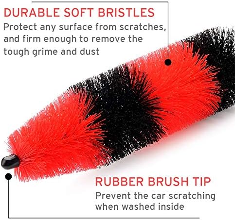 Long Handle Soft Bristle Wheel Rim Brush for Scratch-Free Car Washing and Detailing - Image 3