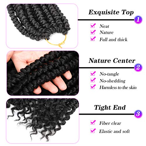 Pre Spring Twist Crochet Hair Senegalese Crochet Braids For Black Women Synthetic Passion Twist Braiding Hair Pre Looped Short 12inch Crochet Hair Curly #1B - Image 5