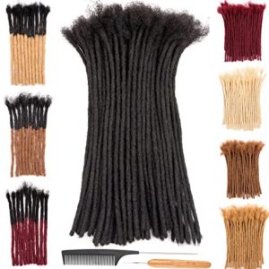 DAIXI 10 Inch Human Hair Dreadlock Extensions, 0.4cm, 100 Strands, Dyeable