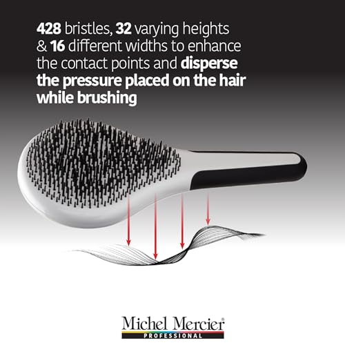 Michel Mercier Pro Fine Hair Detangling Brush 428 Bristles Wet Dry Use - Image 4