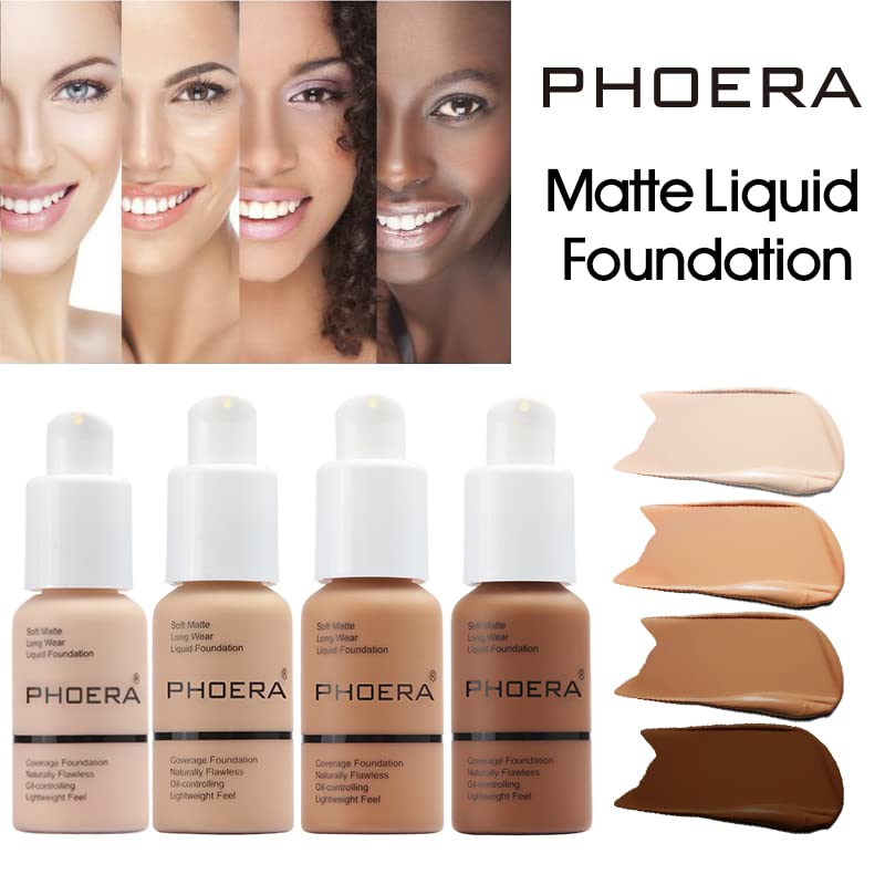 2 Pack - PHOERA Foundation - Flawless Soft Matte Liquid Foundation with 24 HR Oil Control and Concealer, Full Coverage Makeup for a Smooth, Long-Lasting Look, Waterproof, 30ml (103 Warm Peach) - Image 7