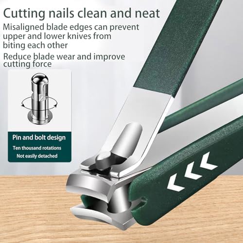 6-Piece Dark Green Stainless Steel Nail Care Tool Set Splash-Proof Design - Image 4