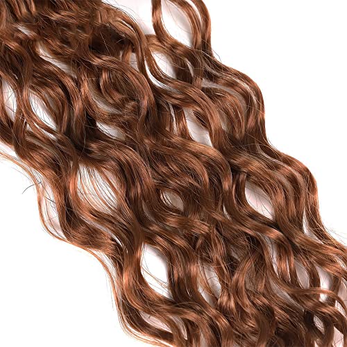1b/30 Human Hair Bundles Ombre Water Wave Bundles 14 14 14 Inch 3 Bundles Peruvian Virgin Ombre Brown Human Hair Weave Double Weft 2 Tone Water Wave Bundles Color #30 - Image 5