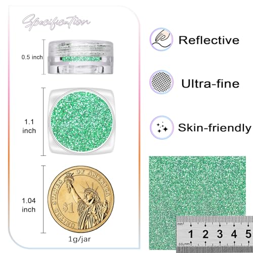 Laza 8 Color Nail Powder Set Holographic Glitter for Acrylic Nail Art Decoration - Image 5