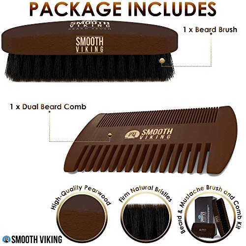 Smooth Viking Hydrating Fiber Cream for Styling and Boar Bristle Beard & Mustache Brush - Image 6