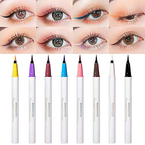 Getting Good at Getting Older Geller Slender Colorful Eyeliner Liquid Pen 8 Colors Sweat Proof Long lasting Liquid Eye Liner 1ml Dark Lip Liner for Women (Purple, One Size) - Image 5