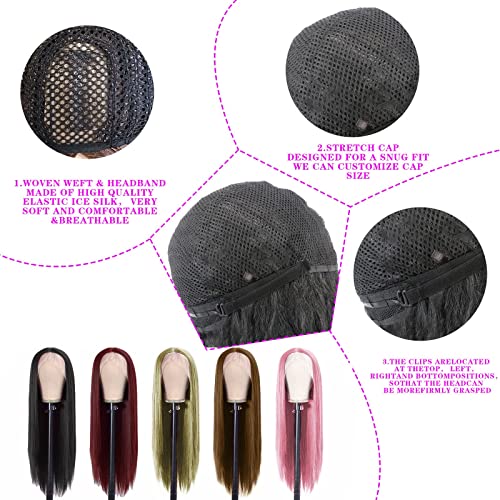29-Inch Long Synthetic Silk Wig Hair Glue Applicator Brush Heat Suitable - Image 3
