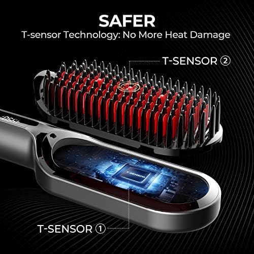 TYMO Upgraded Ionic Hair Straightener Brush 16 Heat Settings Dual Voltage for Thick Curly Hair - Image 2