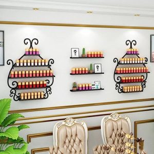 5 Tier Metal Nail Polish Rack Organizer Double S Curve Black Set of 4
