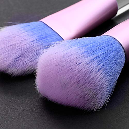 Unicorn Fan Makeup Brush Set with Crystal Sparkles for Blush, Lip, and Eye Makeup - Image 3