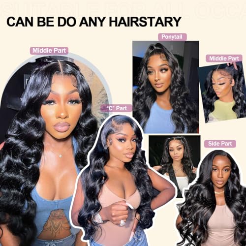 Body Wave Lace Front Wigs Human Hair 13X4 HD Lace Front Wigs Human Hair Pre Plucked 26 Inch Glueless Wigs for Black Women Human Hair 180 Density Frontal Wigs Human Hair with Baby Hair - Image 6