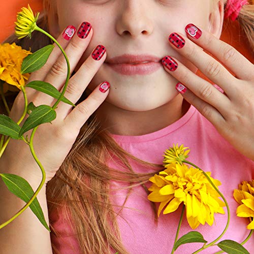 240 Pieces Press on Nails for Kids Girls with Cartoon Gradient Short Nail Tips - Image 3