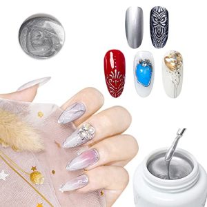 3D Metallic Silver Reflective Nail Art Gel Liner Polish UV Curing 15ml